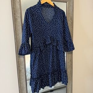 Navy polka dot dress
